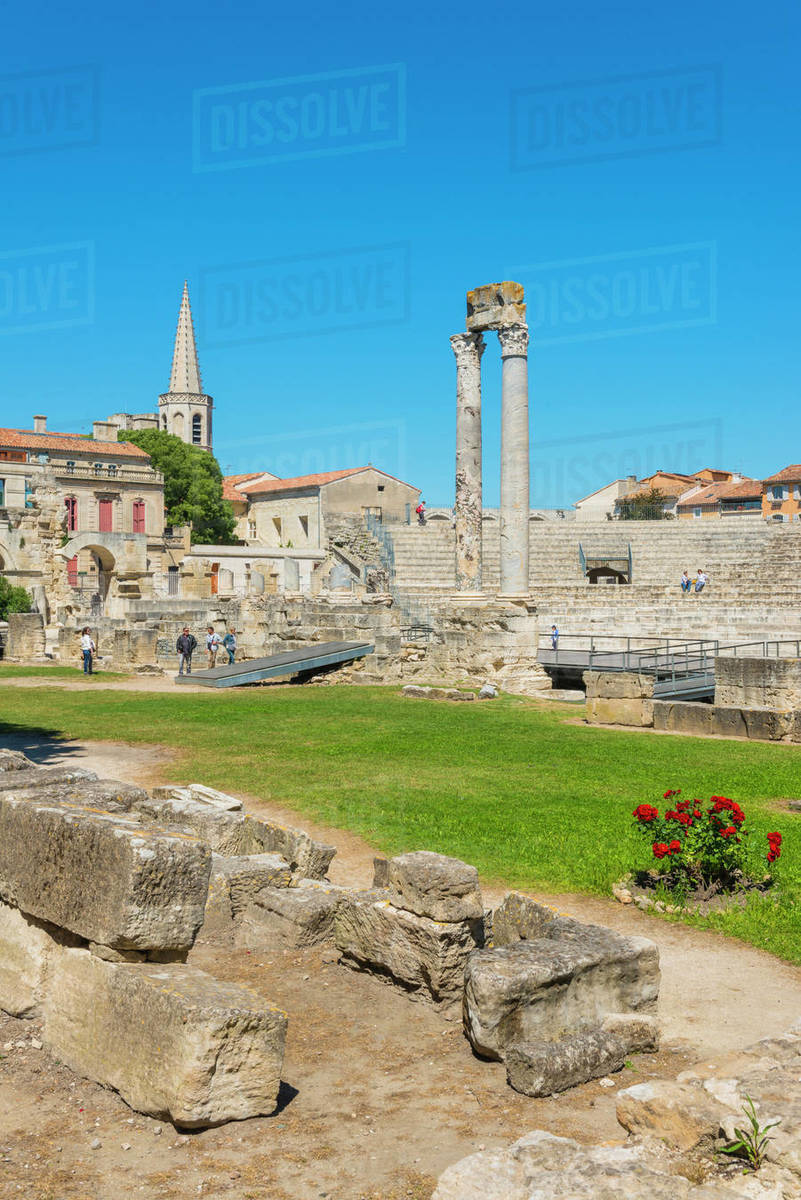 Arles Roman Ruins, Arles, UNESCO World Heritage Site, Bouches du Rhone, Provence, Provence-Alpes-Cote d'Azur, France, Europe Royalty-free stock photo