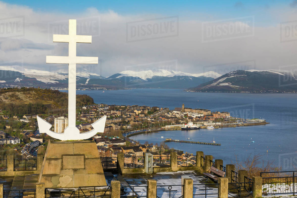 Free French Memorial, Lyle Hill, Greenock, River Clyde, Scotland, United Kingdom, Europe Royalty-free stock photo