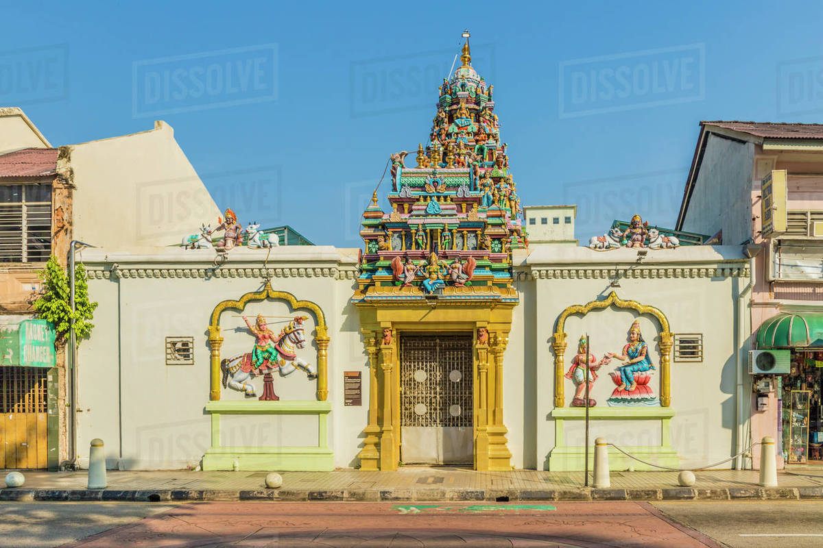Sri Mahamariamman Temple in Little India, George Town, Penang Island, Malaysia, Southeast Asia, Asia Rights-managed stock photo