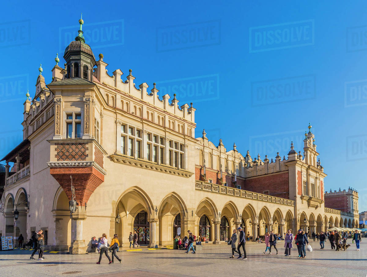 Cloth Hall in the main square, Rynek Glowny, in the medieval old town, UNESCO World Heritage Site, Krakow, Poland, Europe Rights-managed stock photo