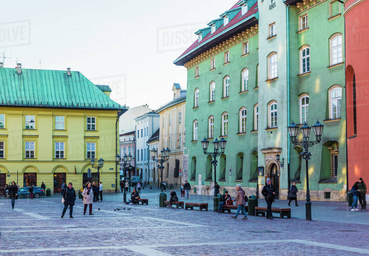 Little Market Square (Maly Rynek), in the medieval old town, UNESCO World Heritage Site, Krakow, Poland, Europe Rights-managed stock photo