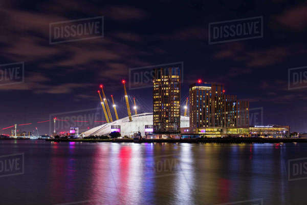O2 Arena at night, Greenwich Peninsula, London, England, United Kingdom ...
