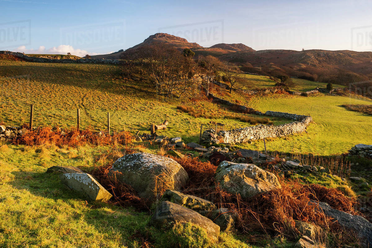 Snowdonia National Park landscape at sunrise, near Porthmadog, North