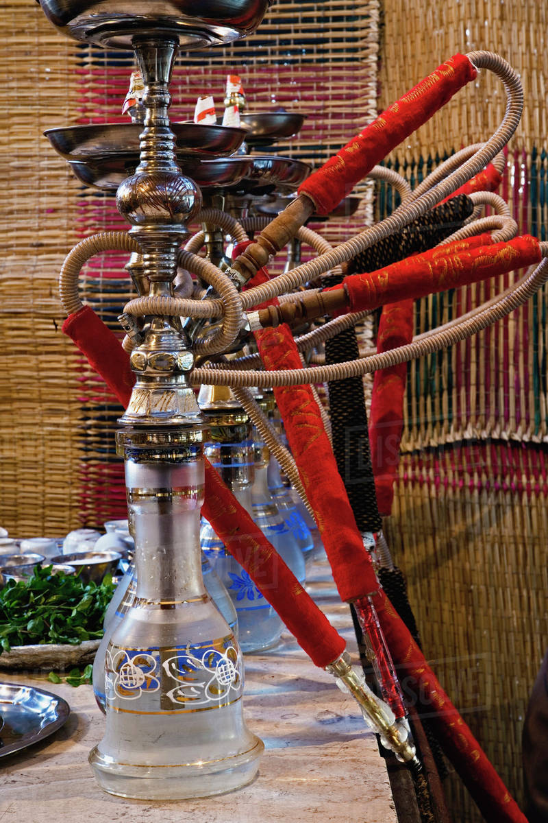 Hookah Pipe in restaurant, Cairo, Egypt Stock Photo Dissolve