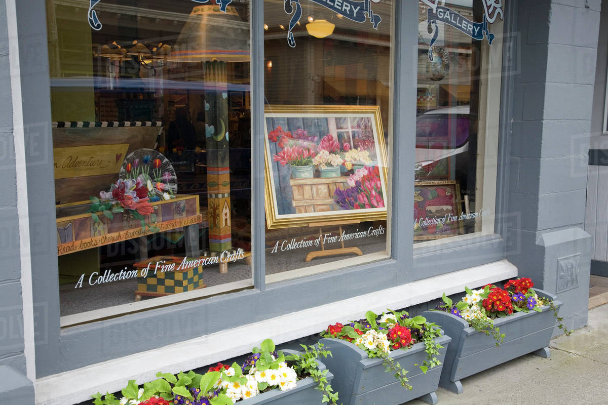 WA, La Conner, La Conner shops, a tourists' delight Stock Photo