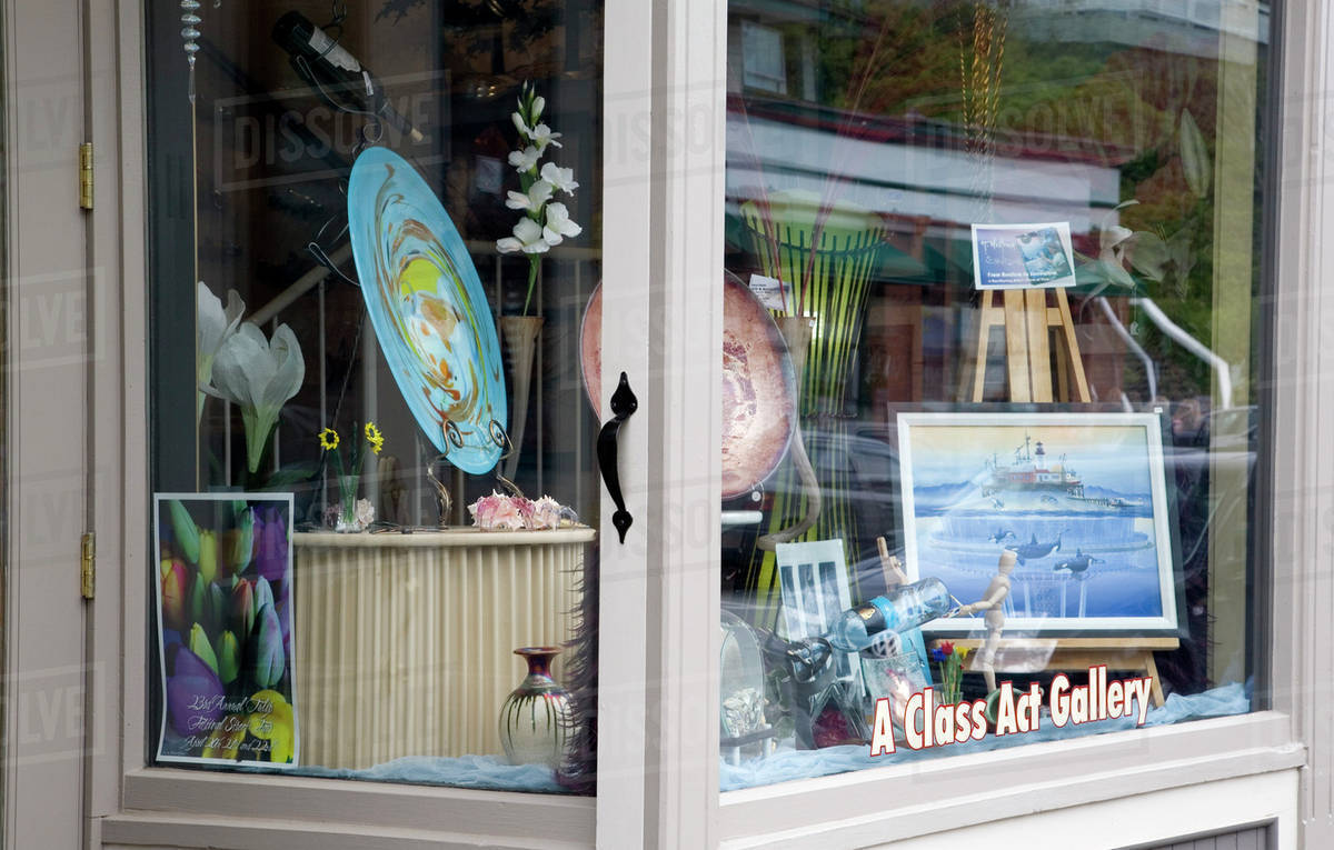 WA, La Conner, La Conner shops, a tourists' delight Stock Photo