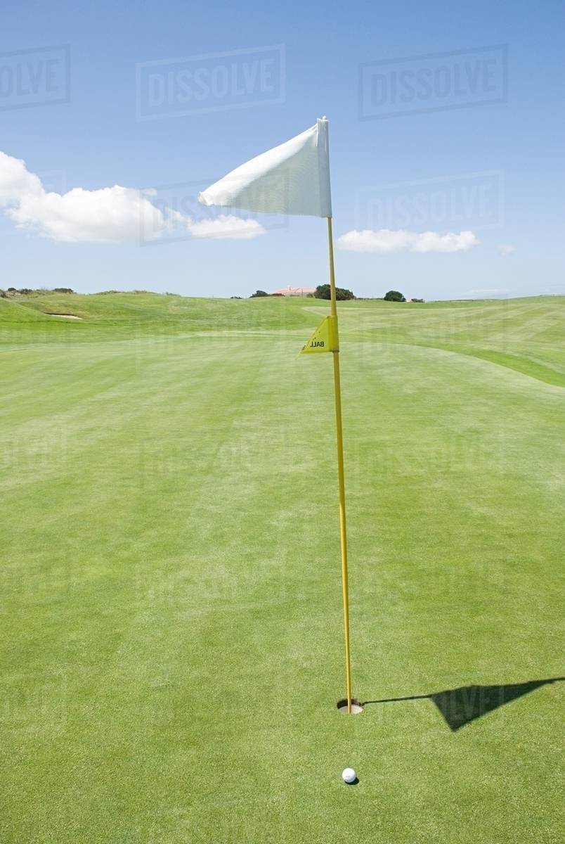 Flag on a golf course Stock Photo Dissolve