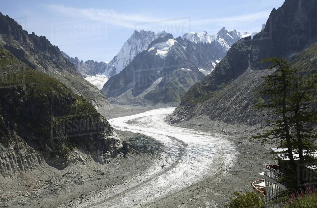 Receding glacier in french alps Stock Photo Dissolve