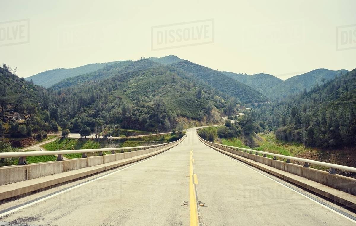 Golden chain highway over Lake McClure Bagby, route 49, Mariposa county