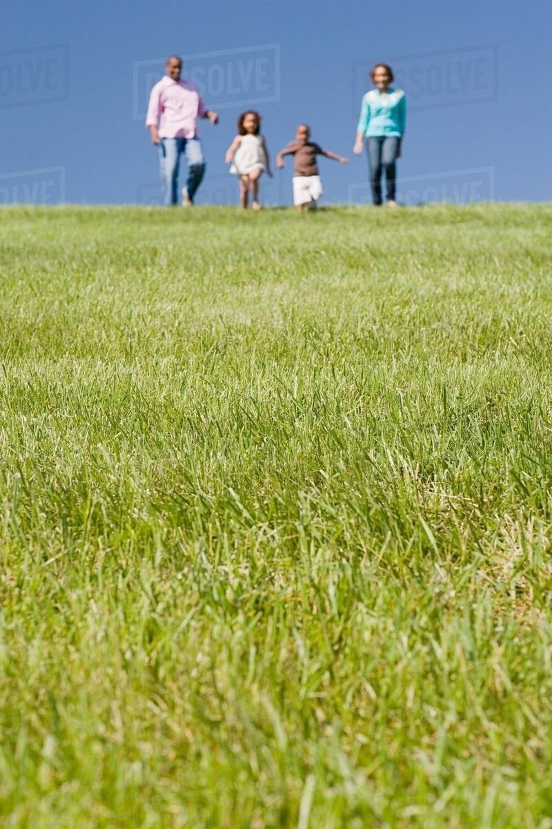 Family in a field - Stock Photo - Dissolve