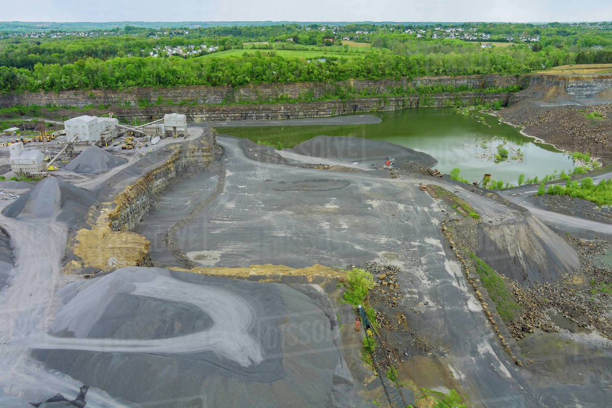 Open cast mine the overall plan with ore mining, big mining at work