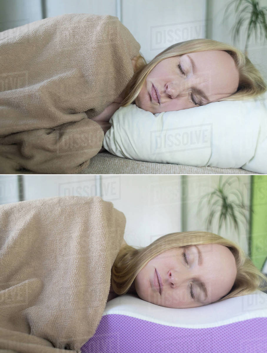 Before and after. On one frame, mimic folds from the wrong pillow