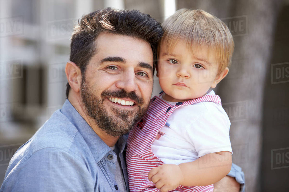 outdoor portrait of father