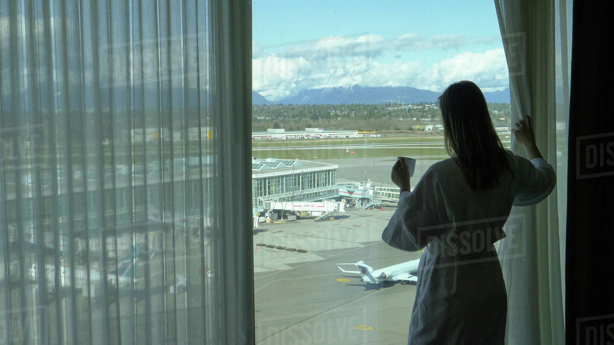 VANCOUVER INTERNATIONAL AIRPORT, CANADA, MARCH 2018 SILHOUETTE, CLOSE