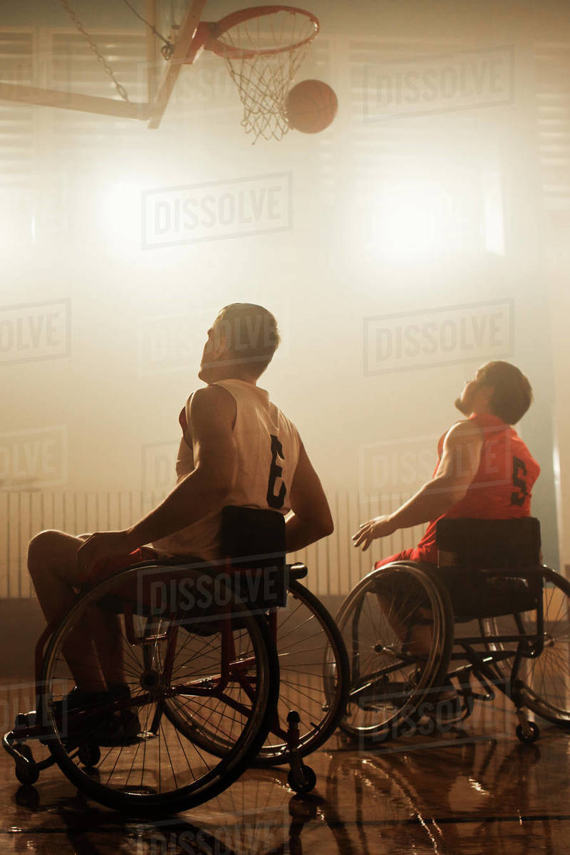 Wheelchair Basketball Game One on One Professional Players Competing