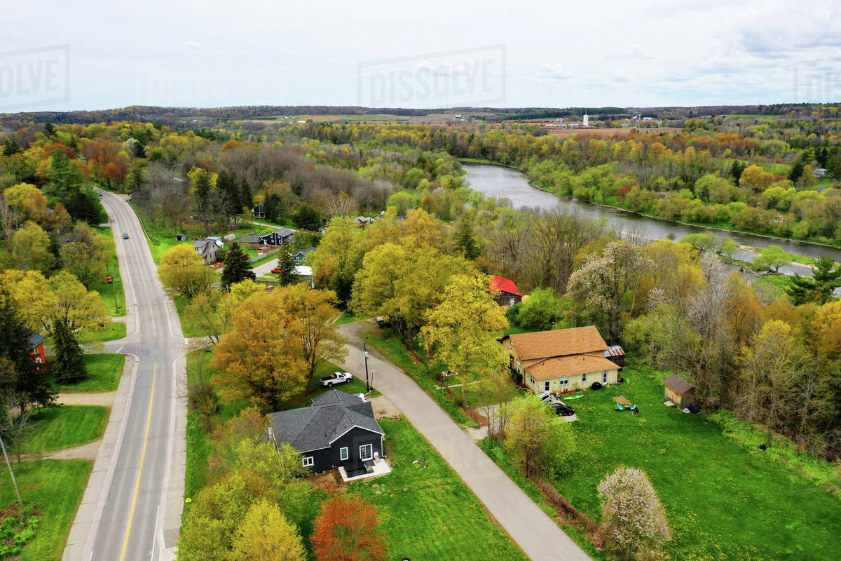 An aerial view of Glen Morris, Ontario, Canada Stock Photo Dissolve