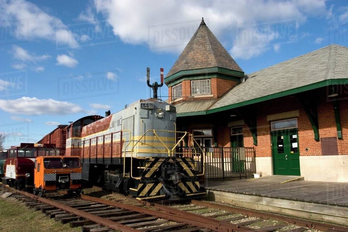 Historic Trains And Railroad Building Stock Photo Dissolve