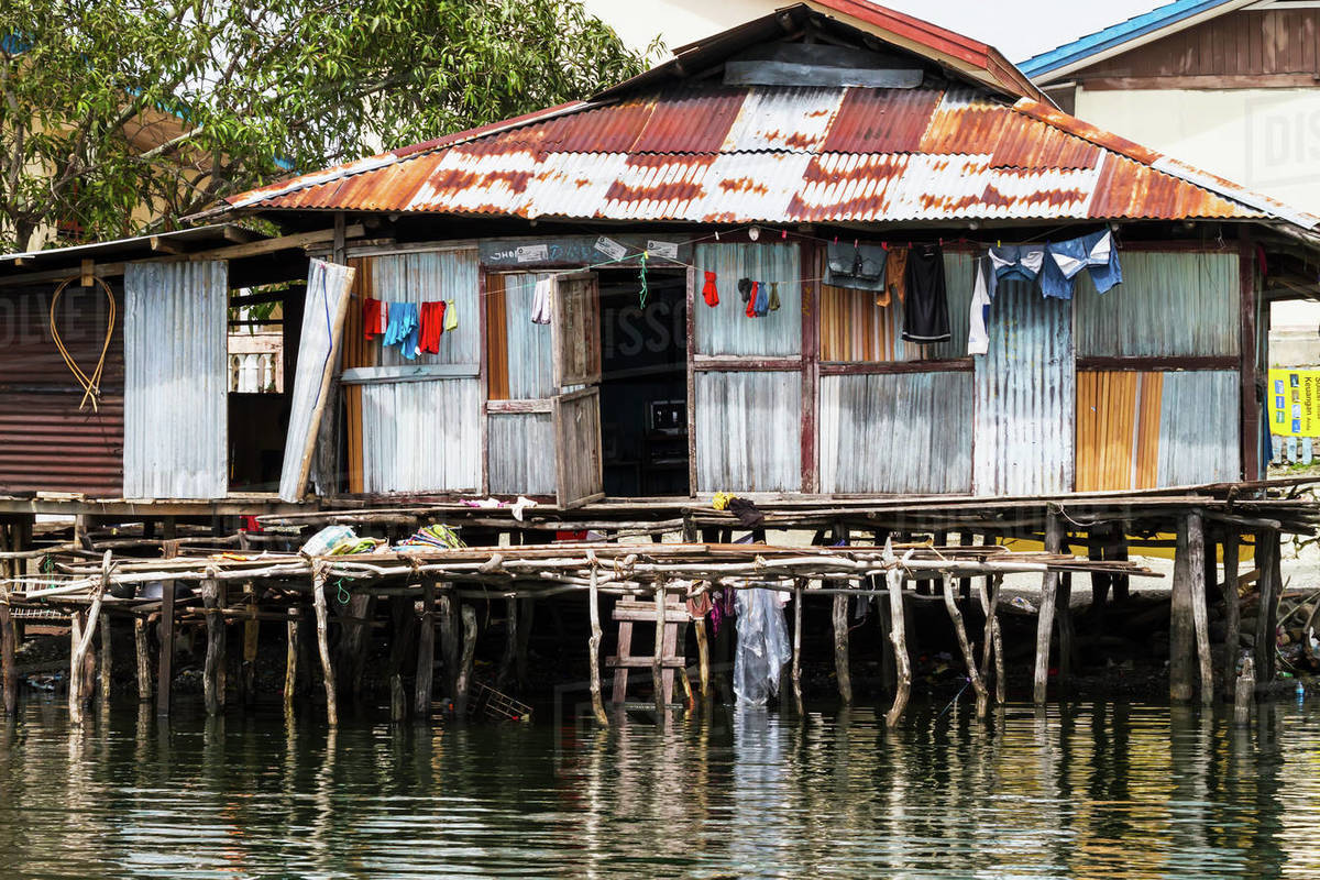 Stilt House In Kampung Ayapo, Lake Sentani, Papua, Indonesia Stock