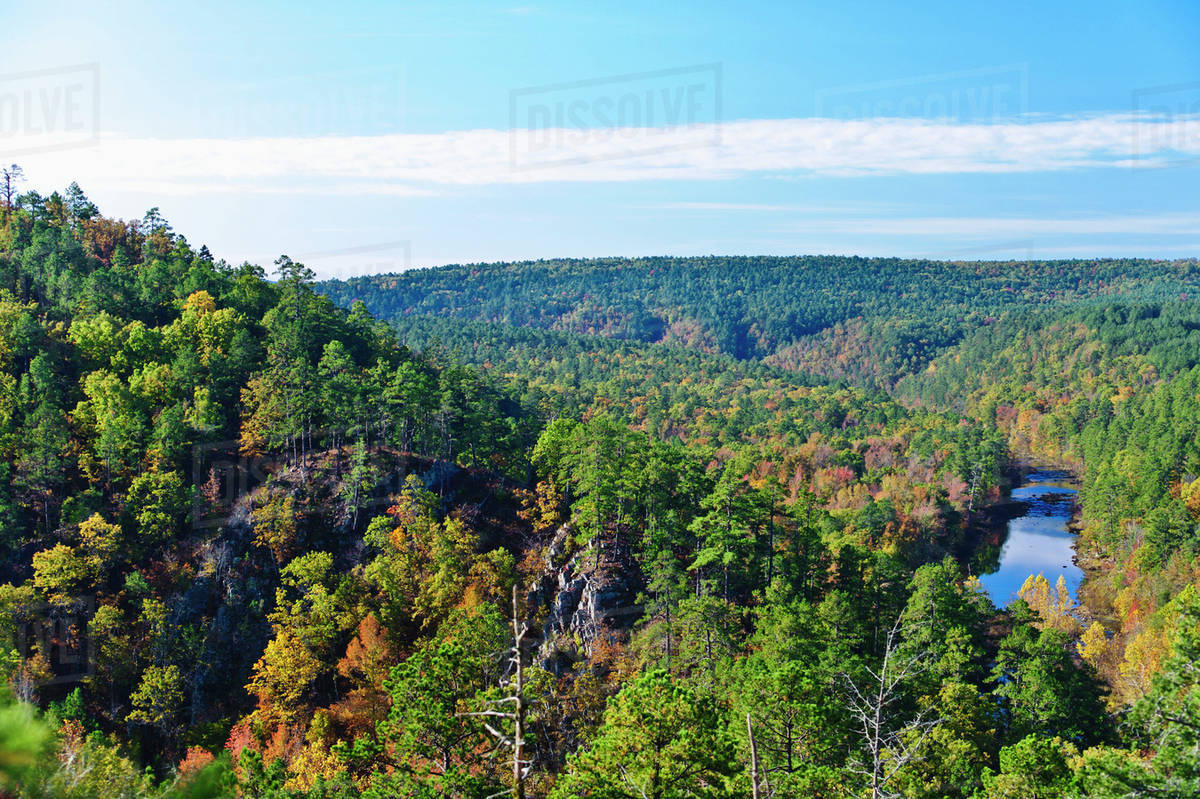 View up South Fourche Lafave River, Ouachita Mountains near Cove Creek