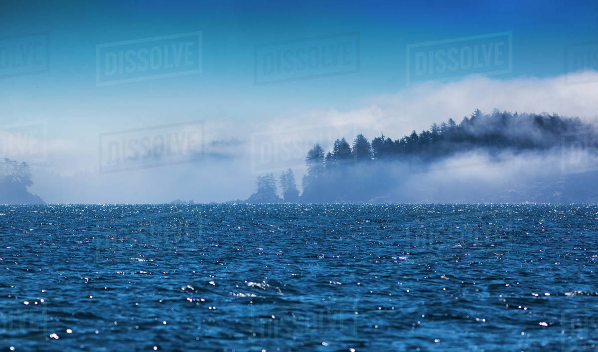Fog Surrounds The Islands In Broken Island Group On The West Coast Of