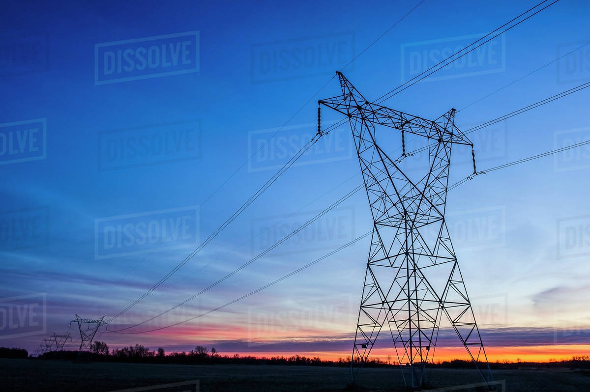 Electrical Transmission Lines; Ohio, United States Of America Stock