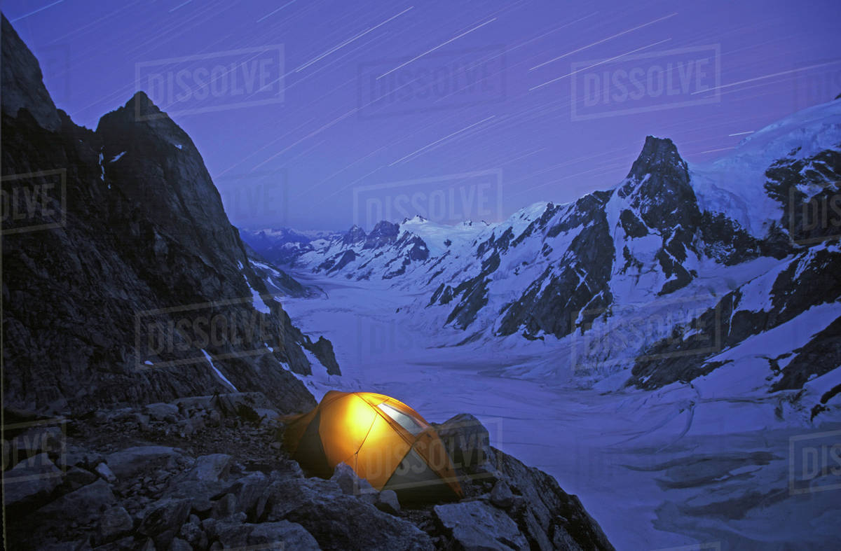 Camping, Waddington Range, Bc, Canada Stock Photo Dissolve