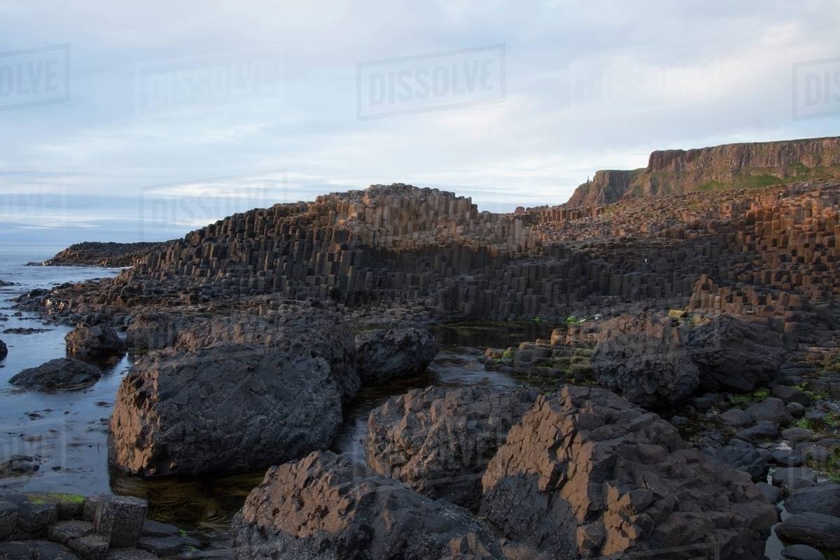 Natural Basalt Column Rock Formations; Giant's Causeway, County Antrim ...