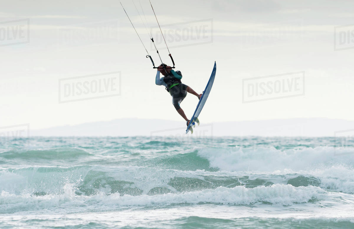 Wakeboarding; Dos Mares Beach Tarifa Spain Stock Photo Dissolve