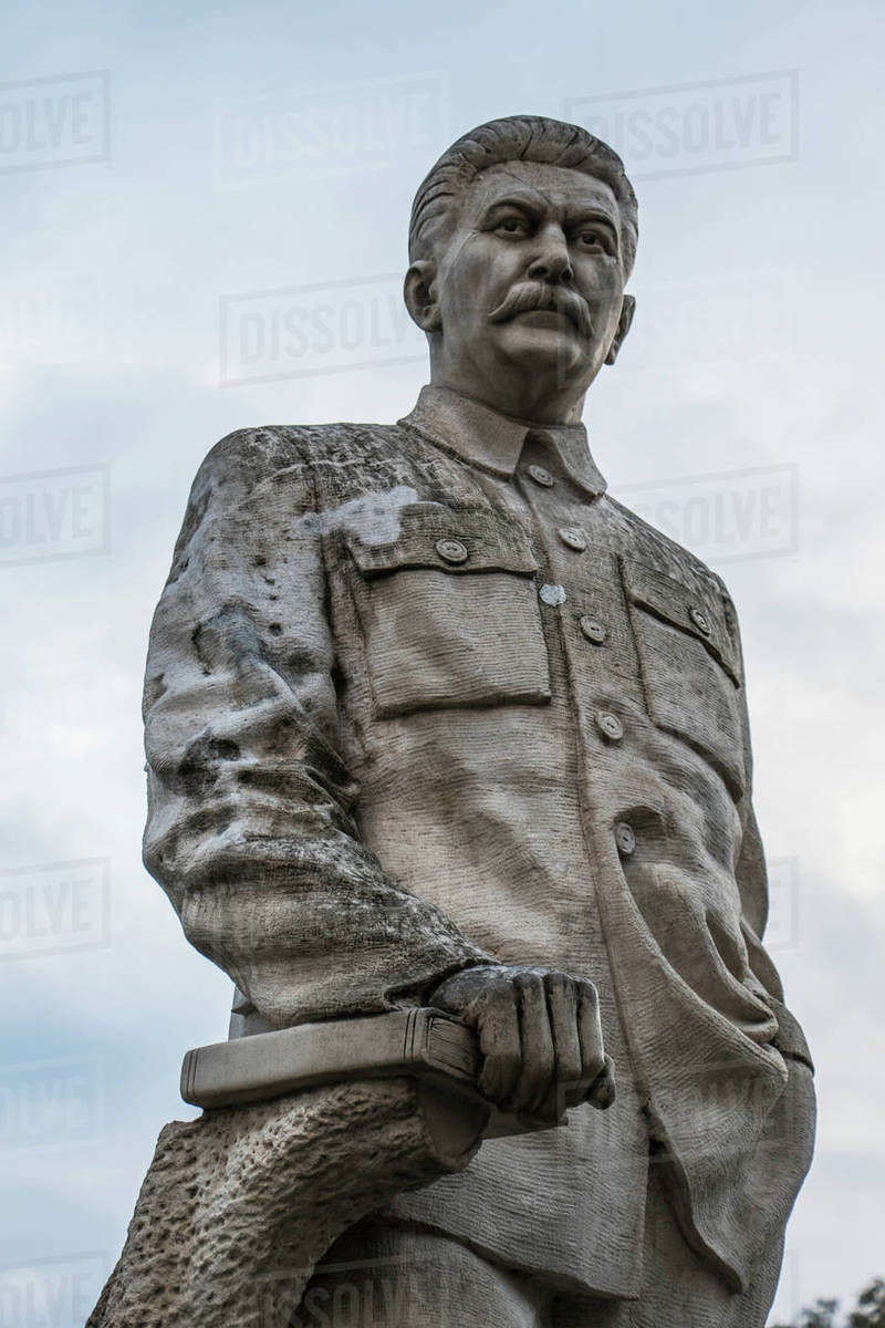 Statue of Stalin in front of the Joseph Stalin Museum; Gori, Shida
