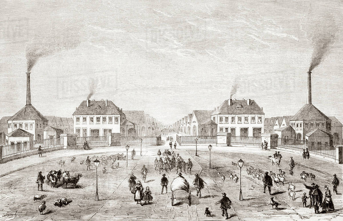 French slaughterhouses or abattoirs in the late 19th century. A