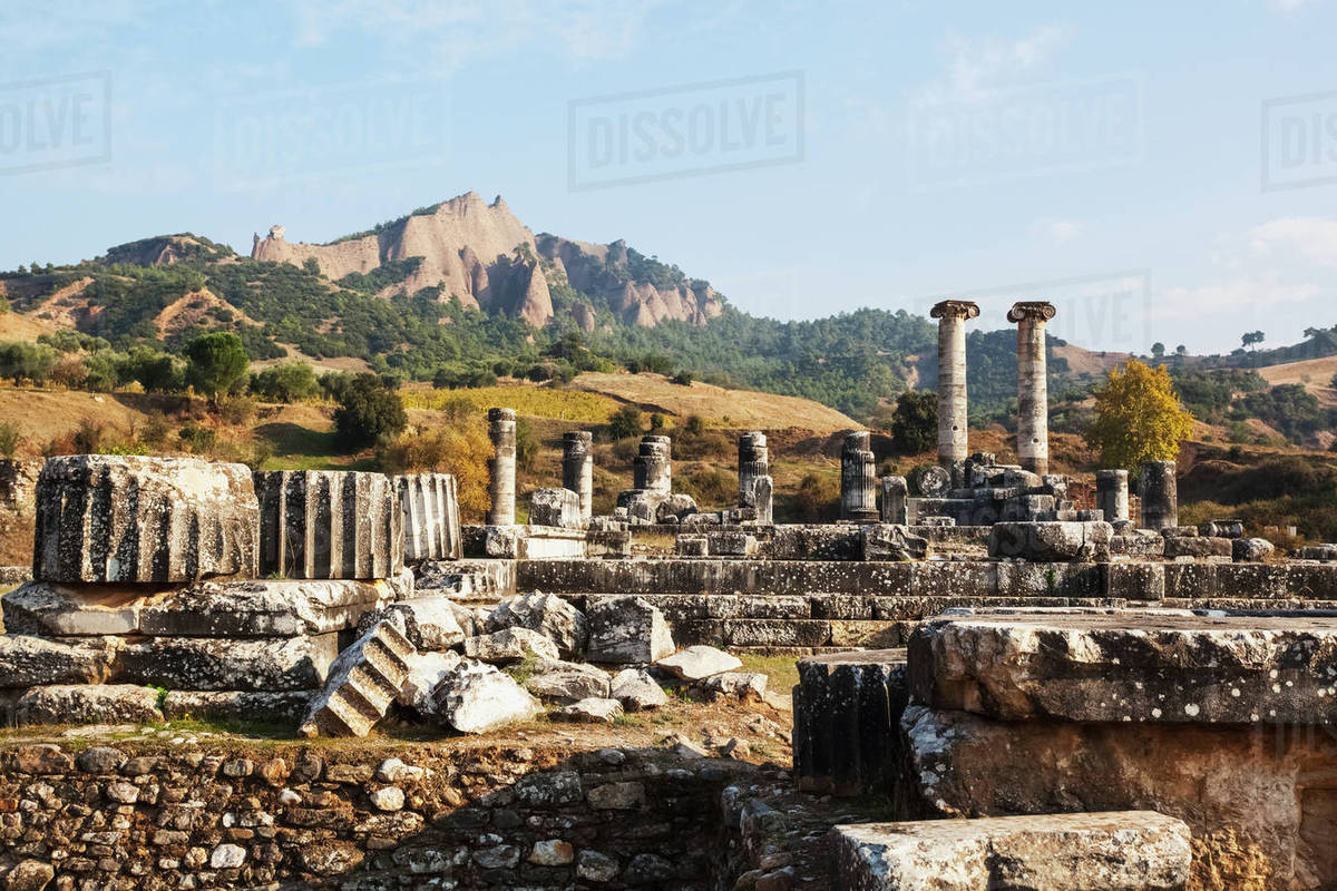 Ruins Of The Temple Of Artemis; Sardis, Turkey Stock Photo Dissolve