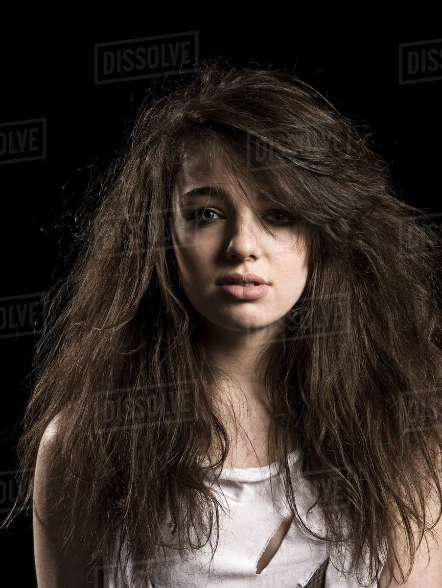 Girl With Messy Hair Stock Photo Dissolve