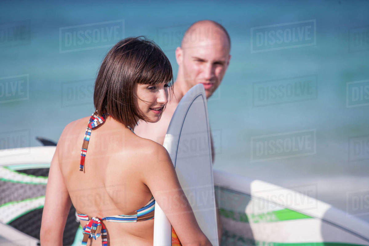 With Surf Boards By Seaside Mallorca Spain Stock Photo With Surf Boards By Seaside Mallorca Spain