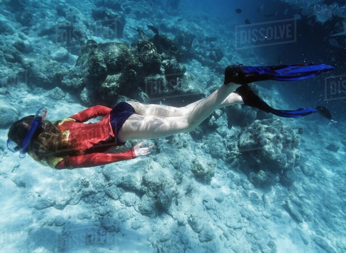 underwater shot of girl