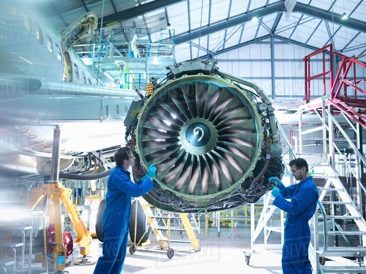 aircraft maintenance engine working jet engineering aerospace engineers factory programs royalty aeronautical dissolve astronautical aero cultura d943