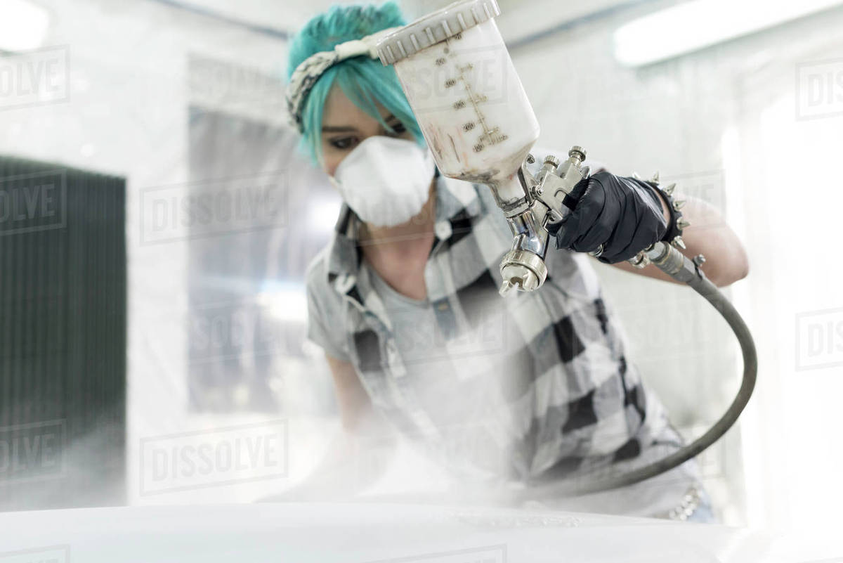 Spray Paint Mask >> Young Woman In Protective Mask Spray Painting Car In Auto Body Shop Stock Photo Spray Paint Mask >> Young Woman In Protective Mask Spray Painting Car In Auto Body Shop Stock Photo