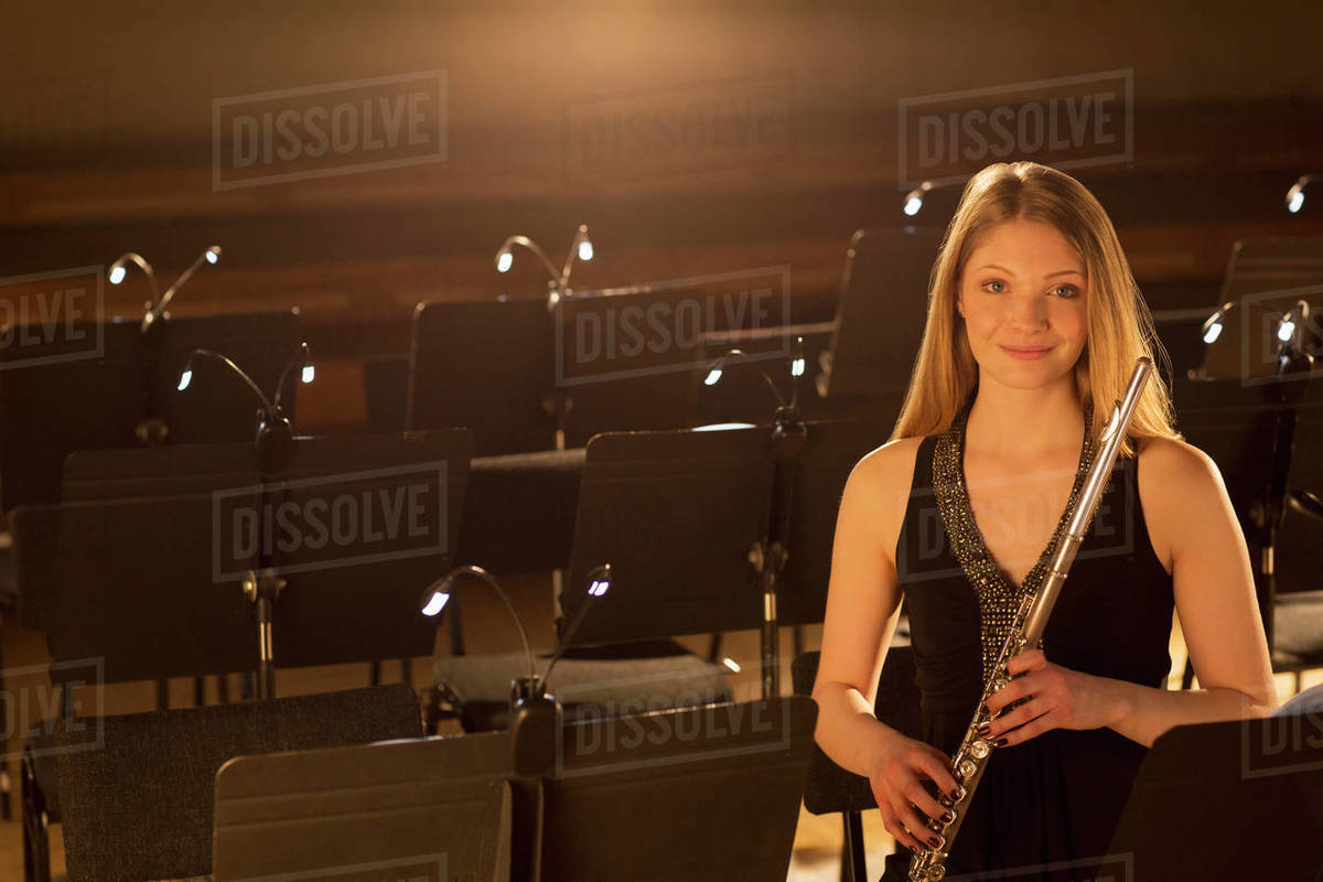 Portrait of flutist Stock Photo Dissolve