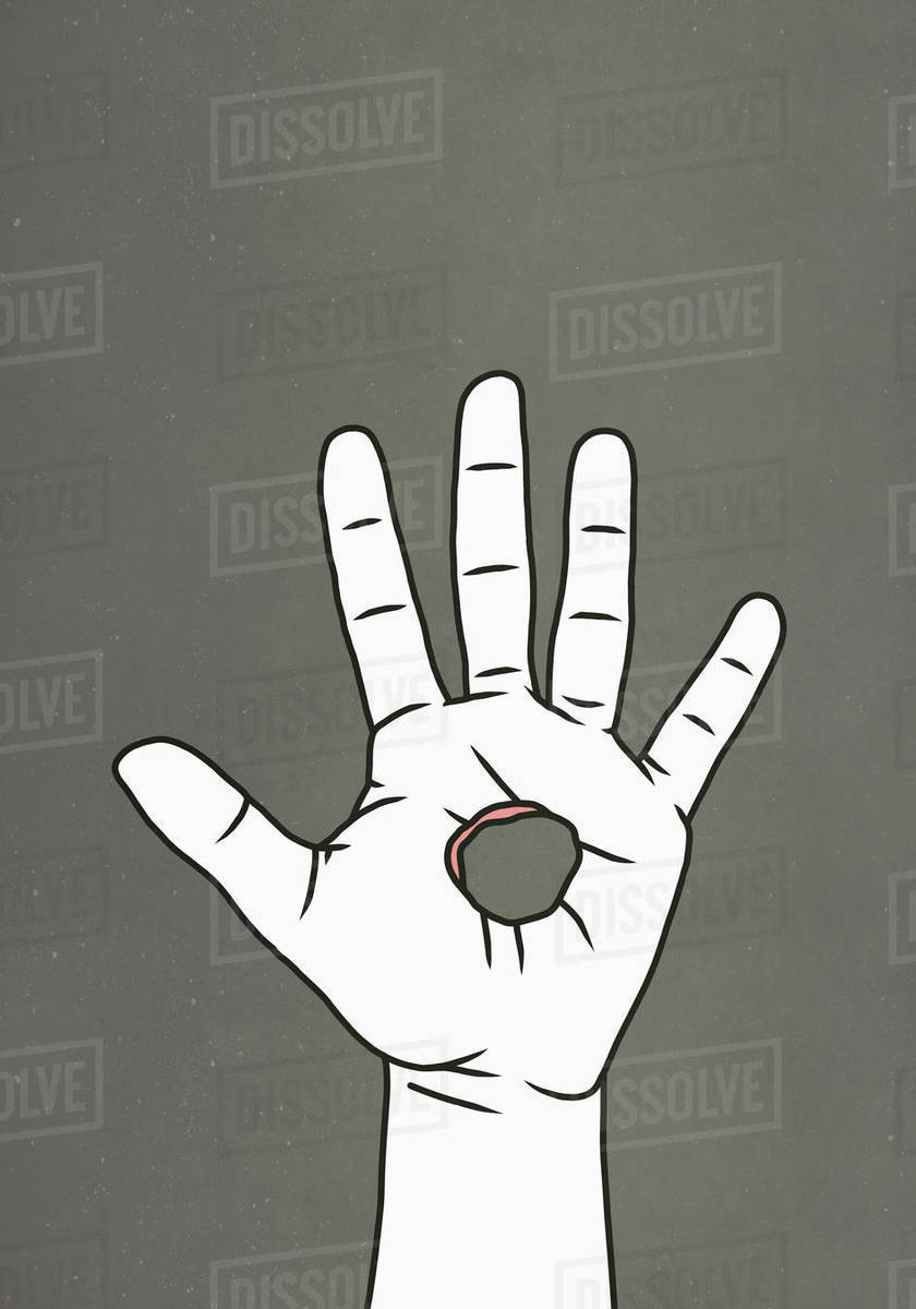Hole in hand Stock Photo Dissolve